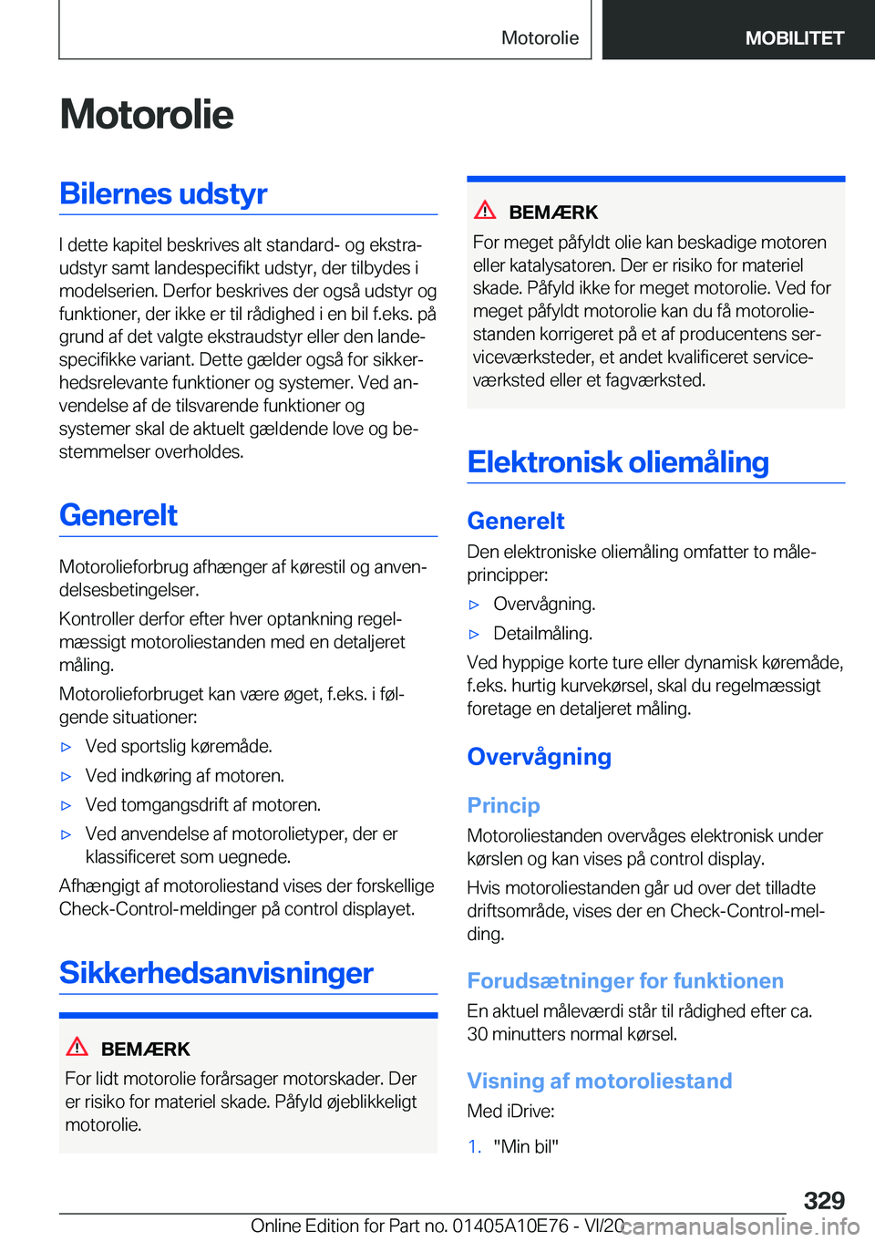 BMW X3 2021  InstruktionsbØger (in Danish) �M�o�t�o�r�o�l�i�e�B�i�l�e�r�n�e�s��u�d�s�t�y�r
�I��d�e�t�t�e��k�a�p�i�t�e�l��b�e�s�k�r�i�v�e�s��a�l�t��s�t�a�n�d�a�r�d�-��o�g��e�k�s�t�r�aj
�u�d�s�t�y�r��s�a�m�t��l�a�n�d�e�s�p�e�c�i�f�i�k