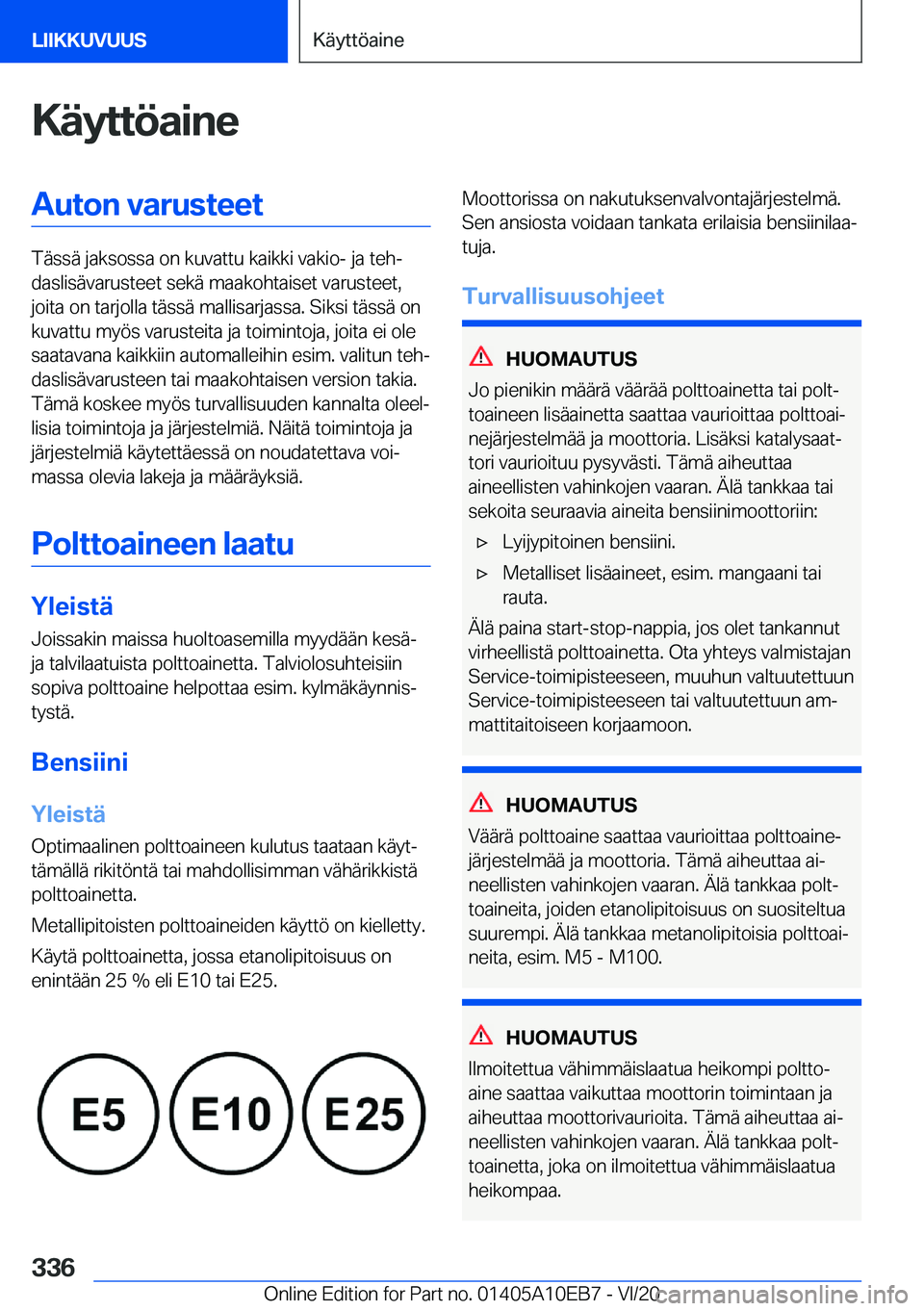 BMW X3 2021  Omistajan Käsikirja (in Finnish) �K�