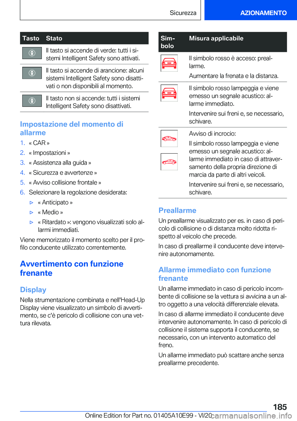 BMW X3 2021  Libretti Di Uso E manutenzione (in Italian) �T�a�s�t�o�S�t�a�t�o�I�l��t�a�s�t�o��s�i��a�c�c�e�n�d�e��d�i��v�e�r�d�e�:��t�u�t�t�i��i��s�iª
�s�t�e�m�i��I�n�t�e�l�l�i�g�e�n�t��S�a�f�e�t�y��s�o�n�o��a�t�t�i�v�a�t�i�.�I�l��t�a�s�t�o�