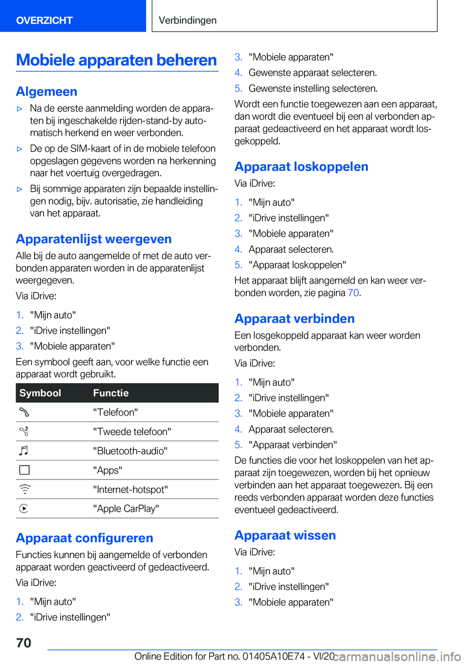 BMW X3 2021  Instructieboekjes (in Dutch) �M�o�b�i�e�l�e��a�p�p�a�r�a�t�e�n��b�e�h�e�r�e�n
�A�l�g�e�m�e�e�n
'x�N�a��d�e��e�e�r�s�t�e��a�a�n�m�e�l�d�i�n�g��w�o�r�d�e�n��d�e��a�p�p�a�r�aj
�t�e�n��b�i�j��i�n�g�e�s�c�h�a�k�e�l�d�e�