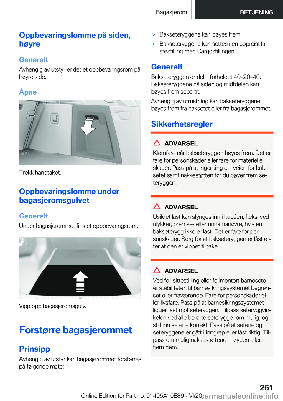 BMW X3 2021  InstruksjonsbØker (in Norwegian) �O�p�p�b�e�v�a�r�i�n�g�s�l�o�m�m�e��p�å��s�i�d�e�n�,
�h�