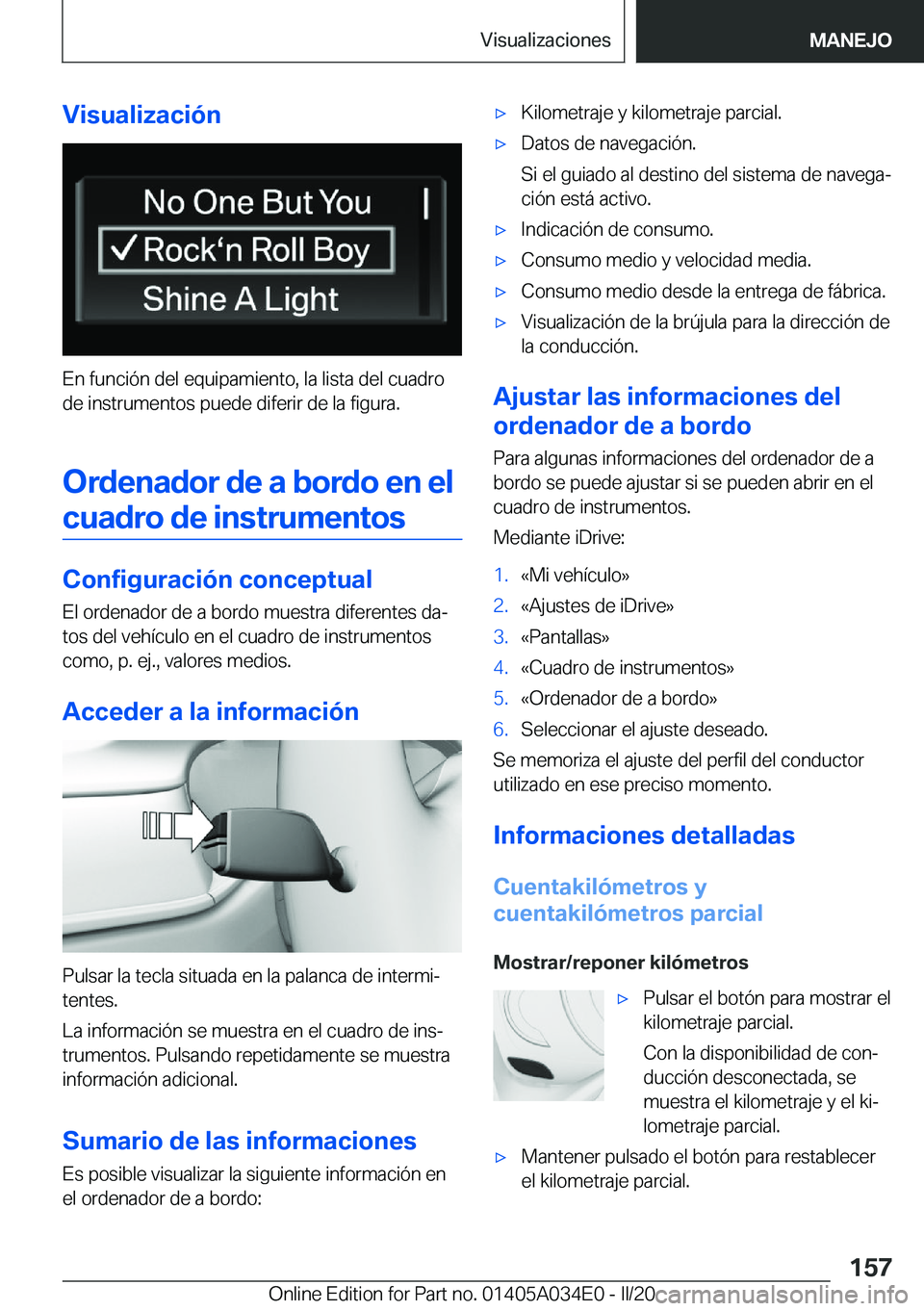 BMW X3 2020  Manuales de Empleo (in Spanish) �V�i�s�u�a�l�i�z�a�c�i�