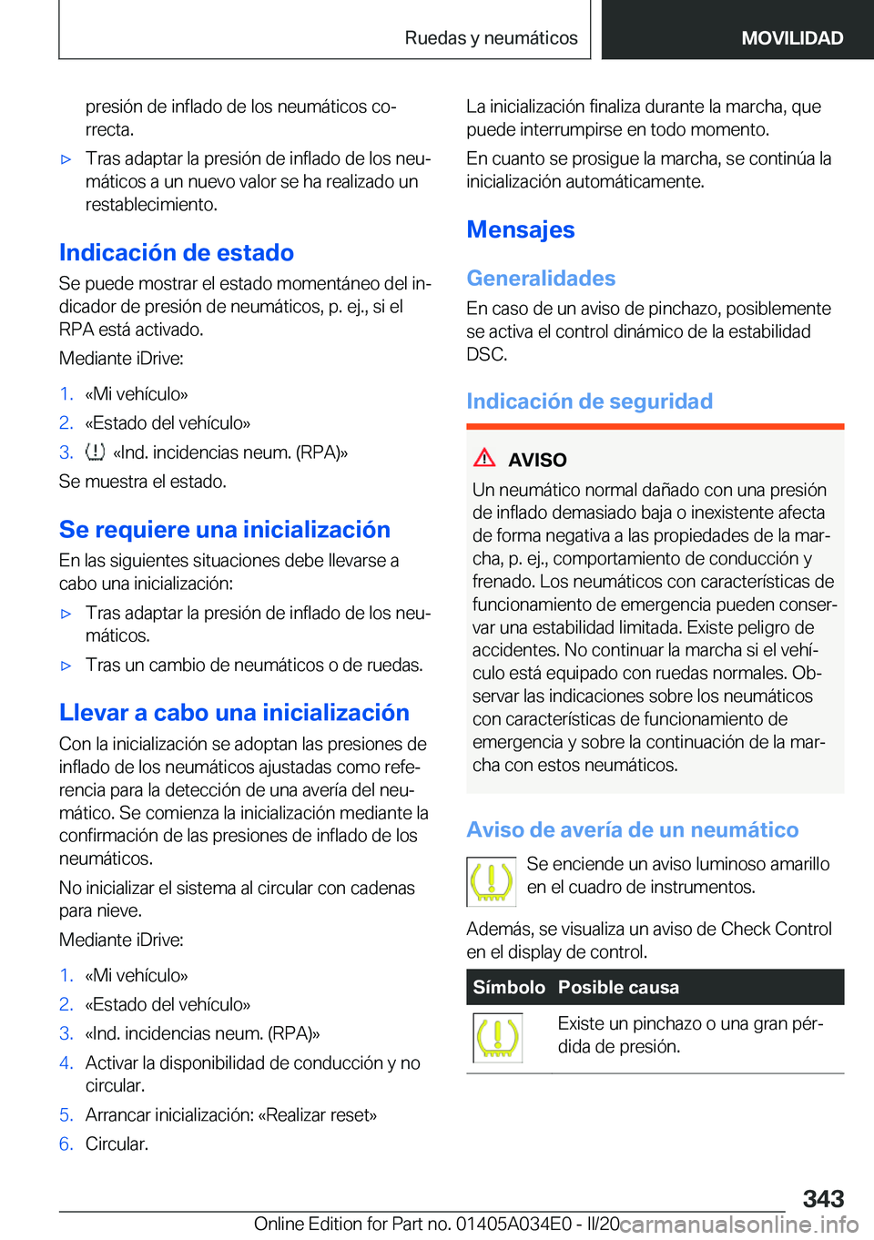 BMW X3 2020  Manuales de Empleo (in Spanish) �p�r�e�s�i�