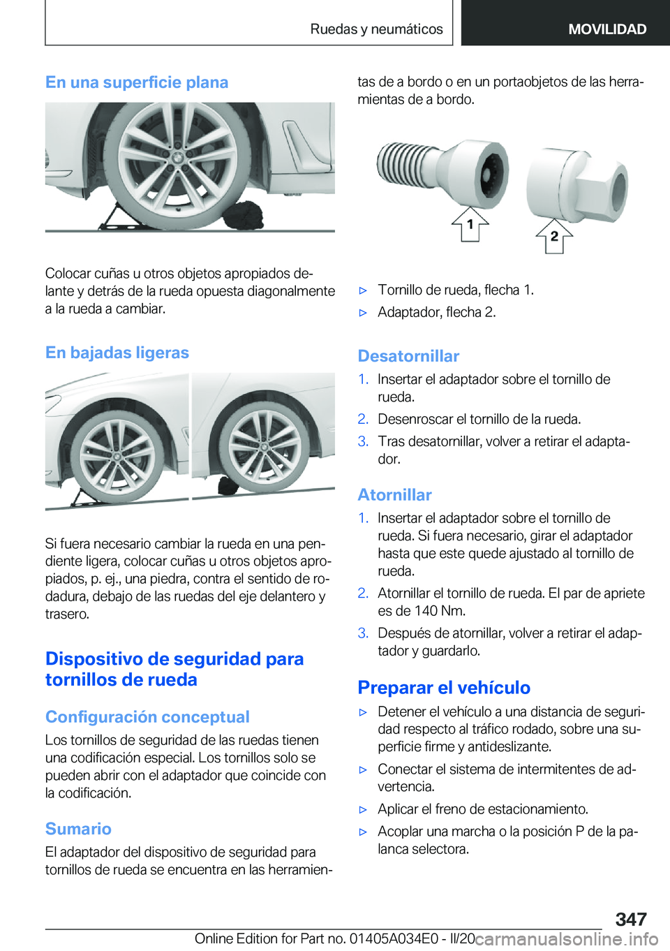 BMW X3 2020  Manuales de Empleo (in Spanish) �E�n��u�n�a��s�u�p�e�r�f�i�c�i�e��p�l�a�n�a
�C�o�l�o�c�a�r��c�u�
