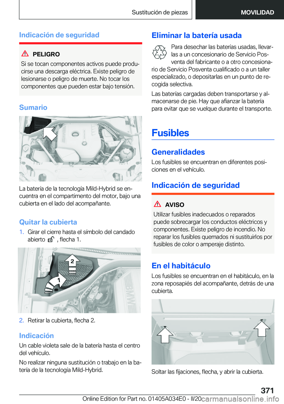 BMW X3 2020  Manuales de Empleo (in Spanish) �I�n�d�i�c�a�c�i�