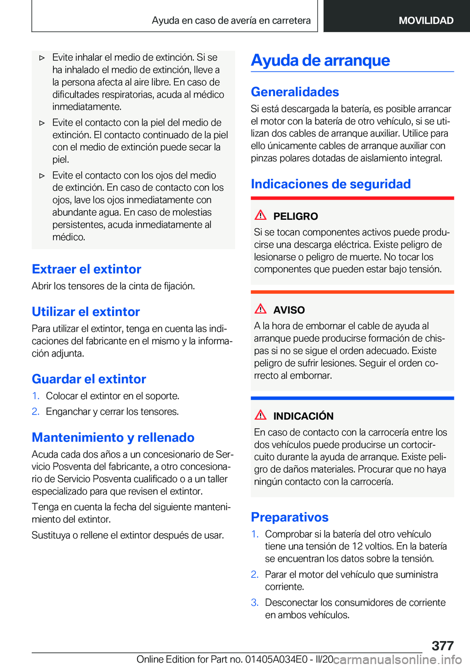 BMW X3 2020  Manuales de Empleo (in Spanish) x�E�v�i�t�e��i�n�h�a�l�a�r��e�l��m�e�d�i�o��d�e��e�x�t�i�n�c�i�