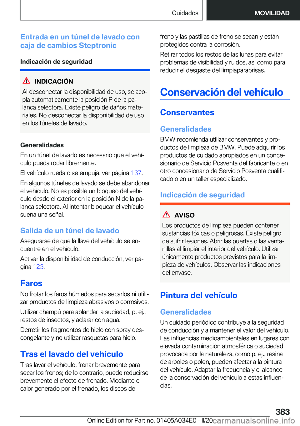 BMW X3 2020  Manuales de Empleo (in Spanish) �E�n�t�r�a�d�a��e�n��u�n��t�