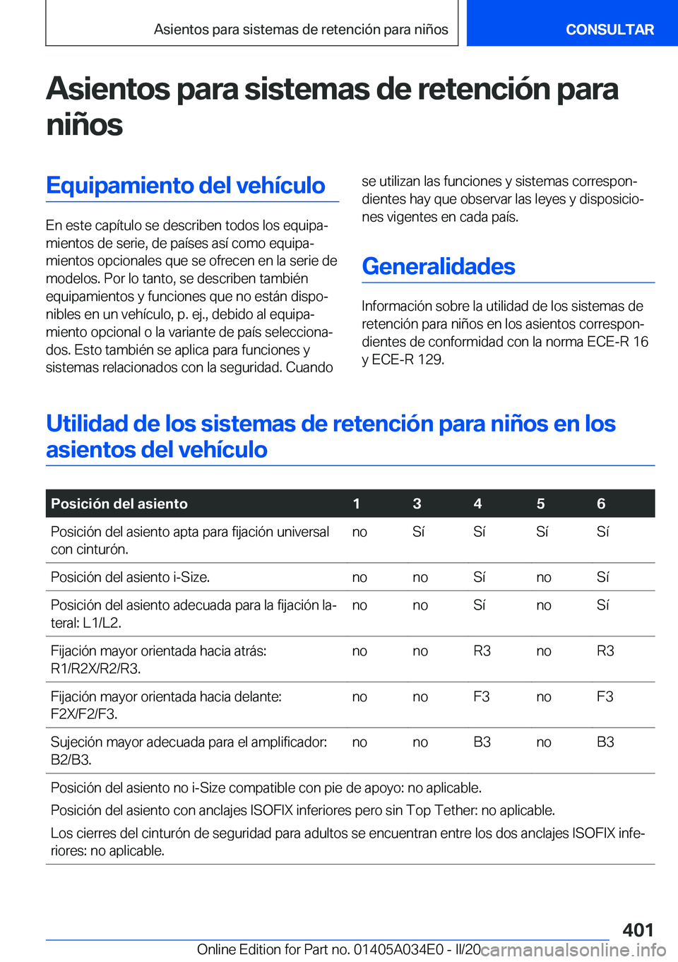BMW X3 2020  Manuales de Empleo (in Spanish) �A�s�i�e�n�t�o�s��p�a�r�a��s�i�s�t�e�m�a�s��d�e��r�e�t�e�n�c�i�