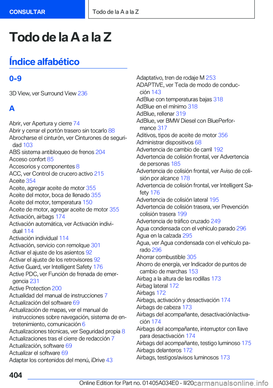 BMW X3 2020  Manuales de Empleo (in Spanish) �T�o�d�o��d�e��l�a��A��a��l�a��Z
�