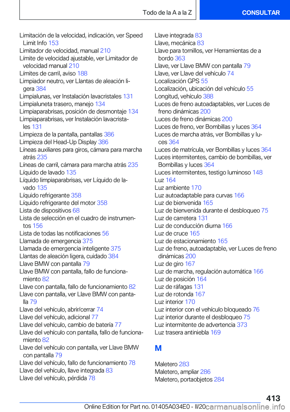 BMW X3 2020  Manuales de Empleo (in Spanish) �L�i�m�i�t�a�c�i�