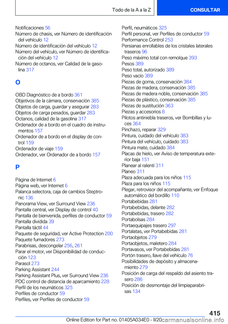 BMW X3 2020  Manuales de Empleo (in Spanish) �N�o�t�i�f�i�c�a�c�i�o�n�e�s��5�6�
�N�