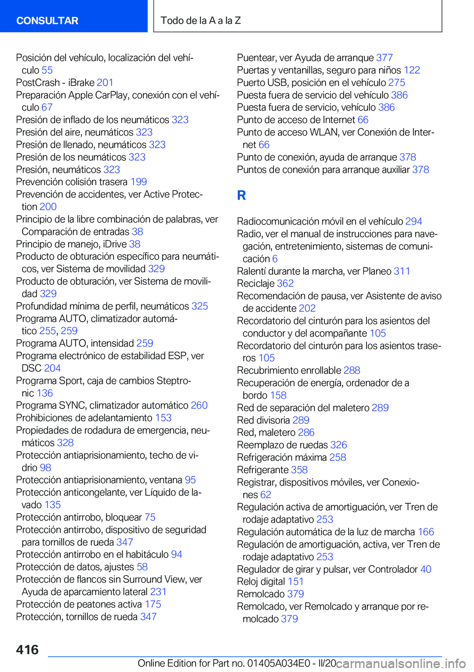 BMW X3 2020  Manuales de Empleo (in Spanish) �P�o�s�i�c�i�