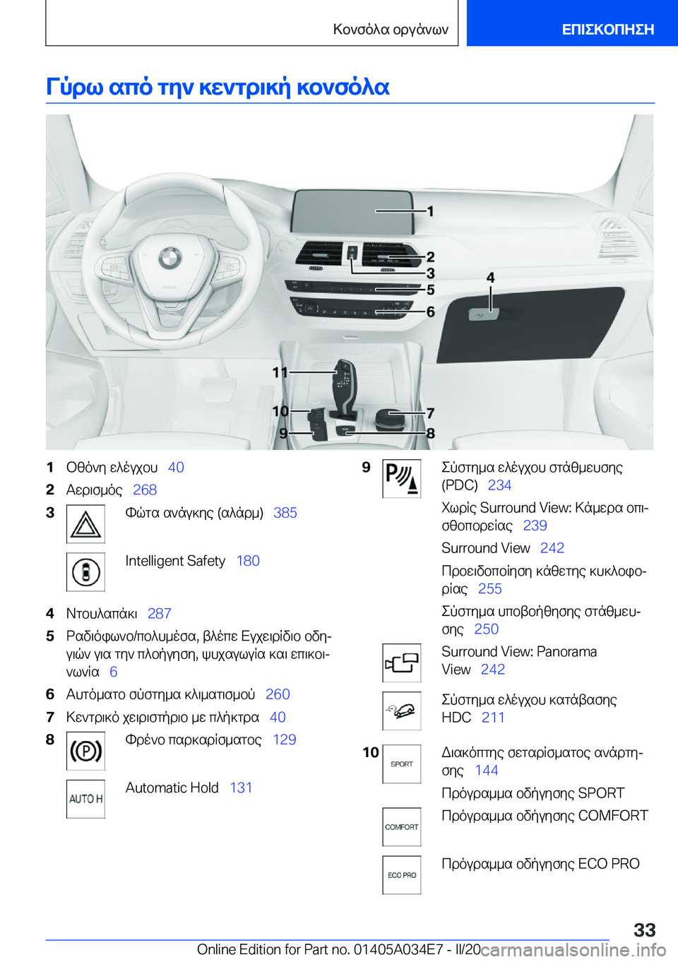 BMW X3 2020  ΟΔΗΓΌΣ ΧΡΉΣΗΣ (in Greek) Vpdl�sco�gy`�]w`gd\]p�]b`fo^s�1bzo`y�w^oujbh\_�4�0�2Twd\f_oe\_�2�6�8�3hqgs�s`nu]ye��(s^nd_�)\_ �3�8�5�I�n�t�e�l�l�i�g�e�n�t��