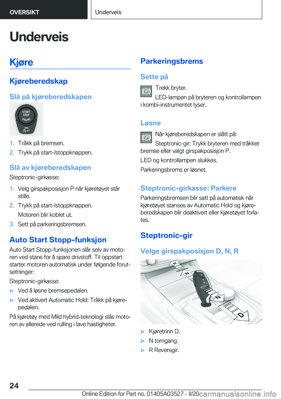 BMW X3 2020  InstruksjonsbØker (in Norwegian) �U�n�d�e�r�v�e�i�s�K�j�