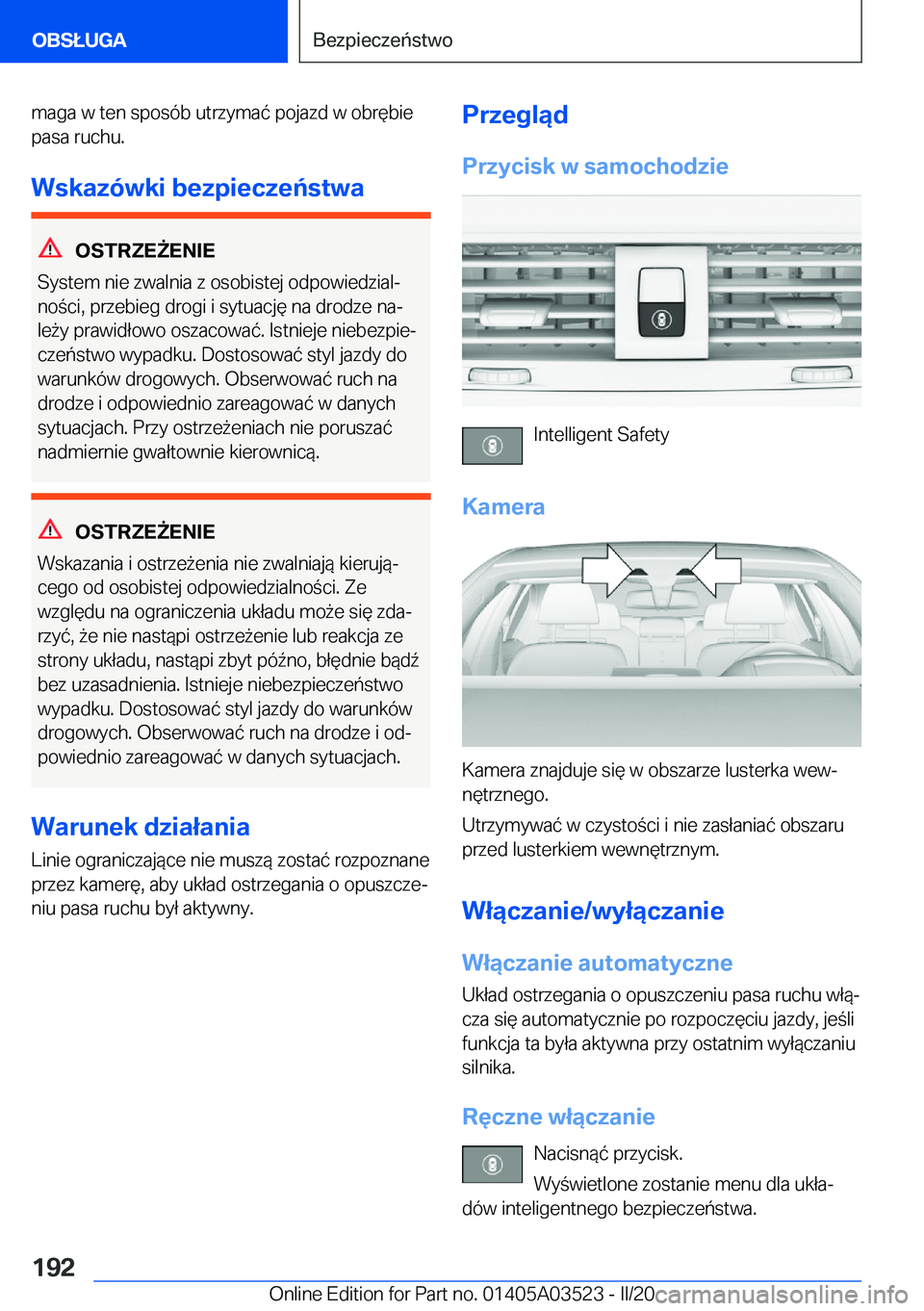 BMW X3 2020  Instrukcja obsługi (in Polish) �m�a�g�a��w��t�e�n��s�p�o�s�