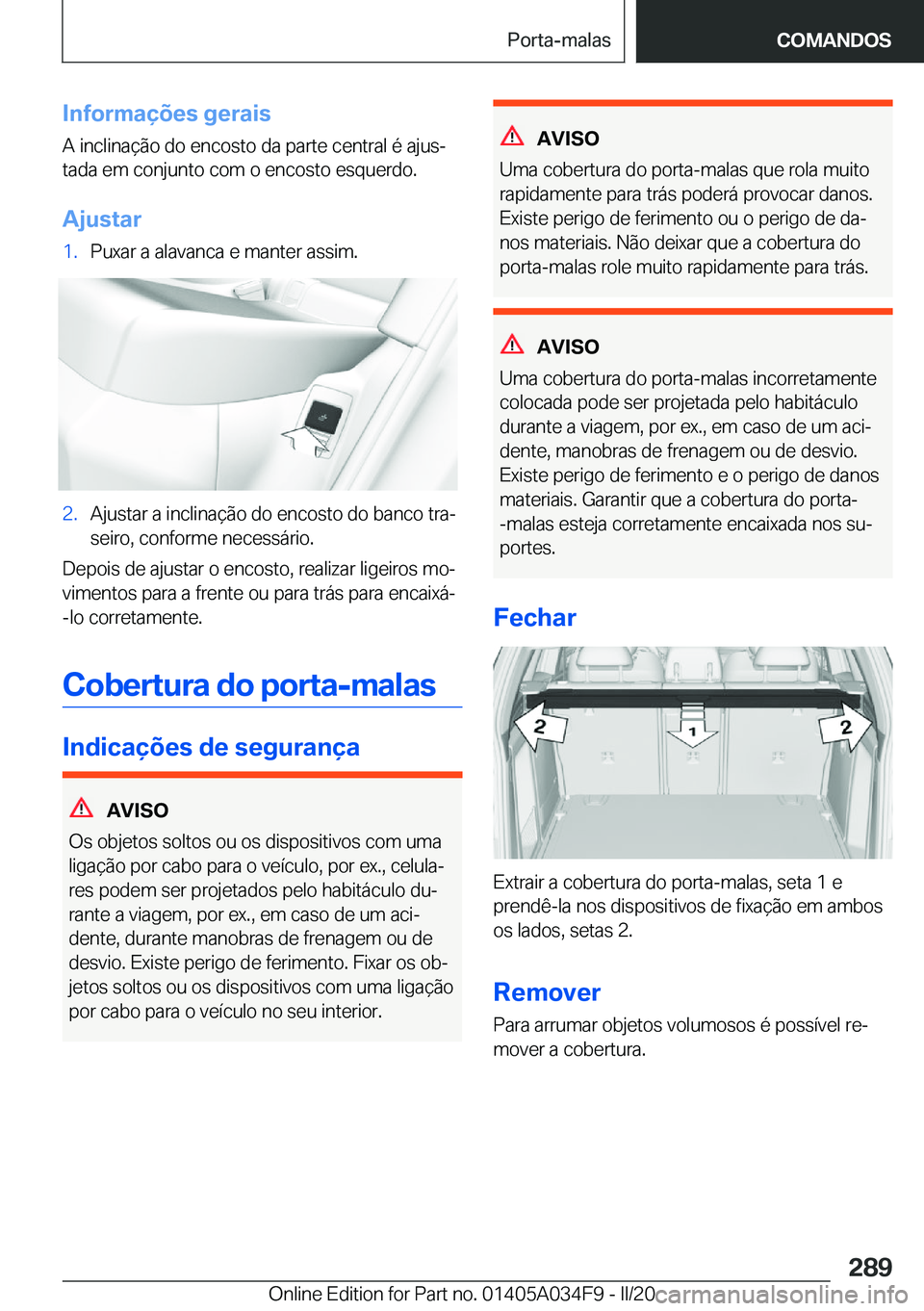 BMW X3 2020  Manual do condutor (in Portuguese) �I�n�f�o�r�m�a�