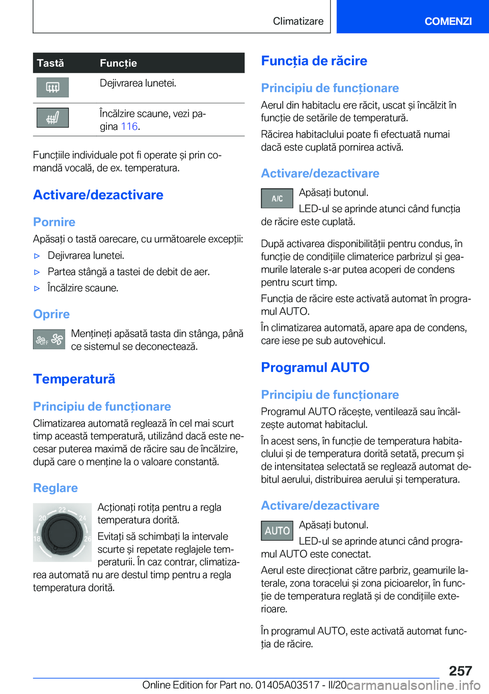 BMW X3 2020  Ghiduri De Utilizare (in Romanian) �T�a�s�t�