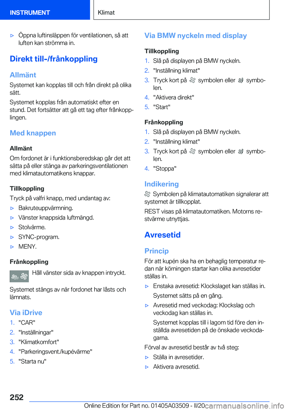 BMW X3 2020  InstruktionsbÖcker (in Swedish) 'x�
