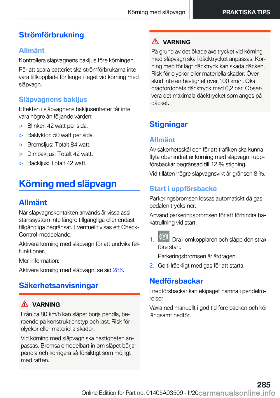 BMW X3 2020  InstruktionsbÖcker (in Swedish) �S�t�r�