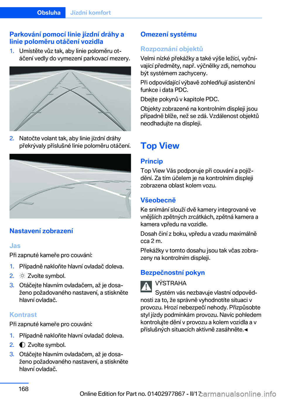 BMW X3 2017  Návod na použití (in Czech) �P�a�r�k�o�v�