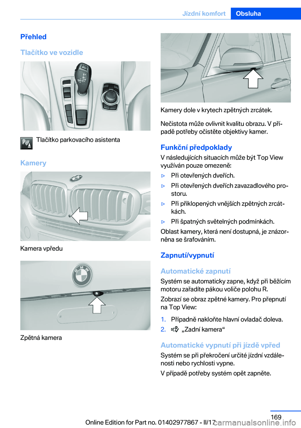 BMW X3 2017  Návod na použití (in Czech) �P�e�h�l�e�d
�T�l�a�č�