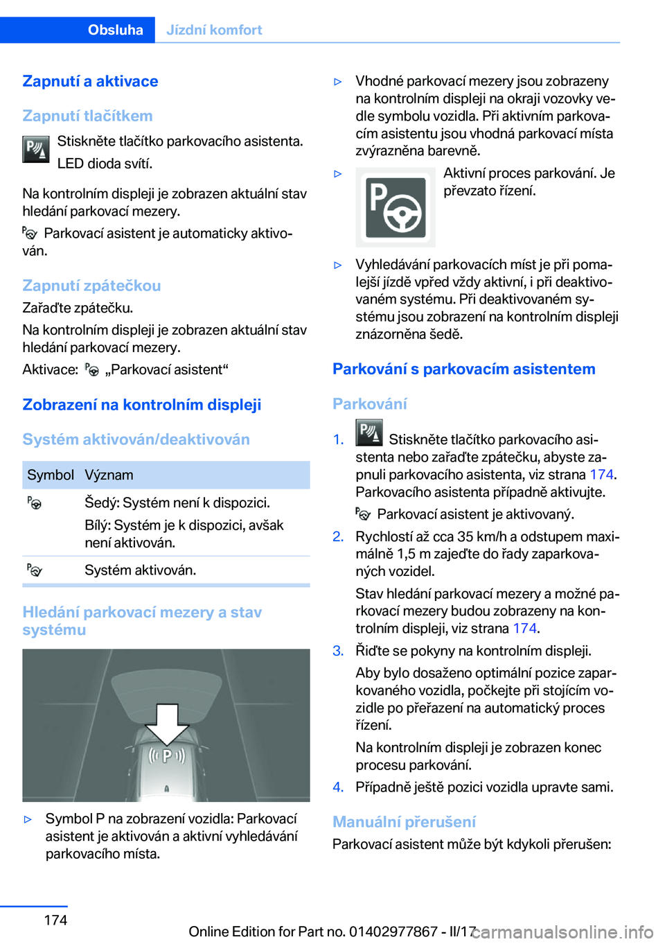 BMW X3 2017  Návod na použití (in Czech) �Z�a�p�n�u�t�