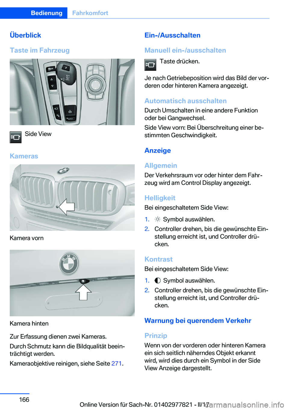 BMW X3 2017  Betriebsanleitungen (in German) �