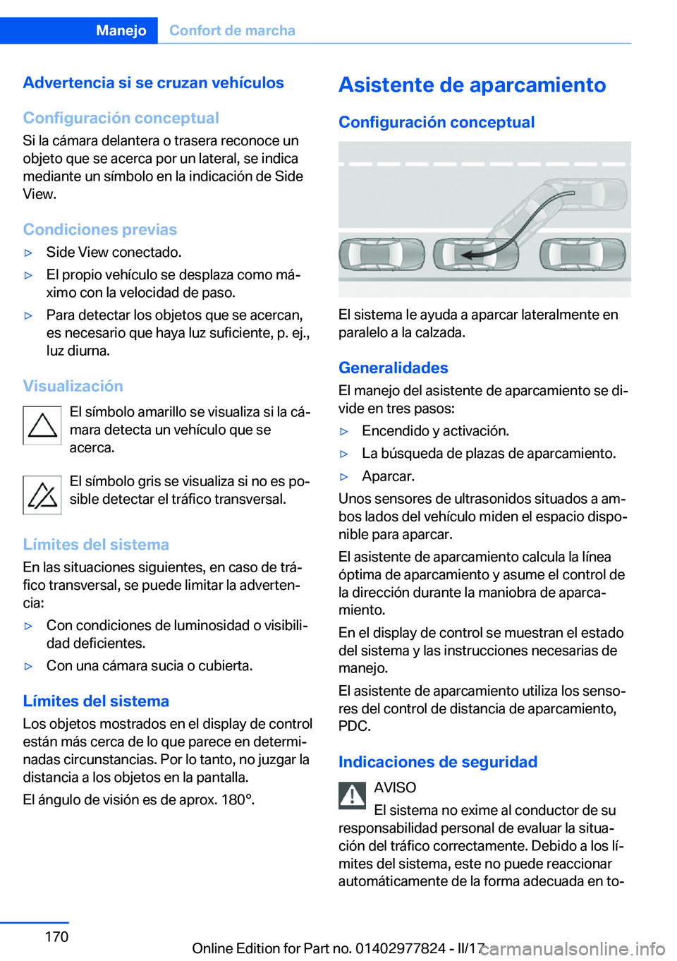 BMW X3 2017  Manuales de Empleo (in Spanish) �A�d�v�e�r�t�e�n�c�i�a��s�i��s�e��c�r�u�z�a�n��v�e�h�