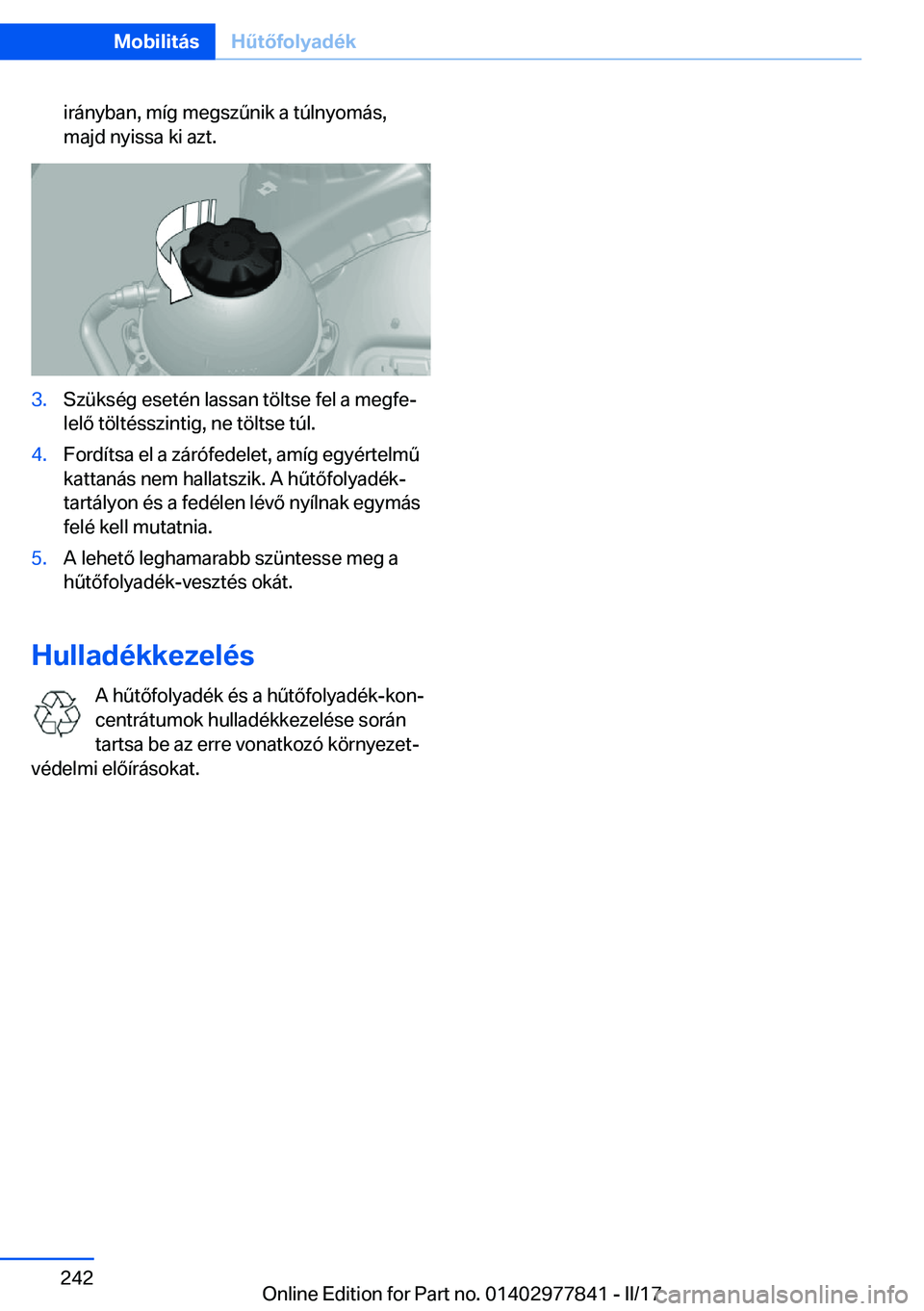 BMW X3 2017  Kezelési útmutató (in Hungarian) �i�r�á�n�y�b�a�n�,� �m�