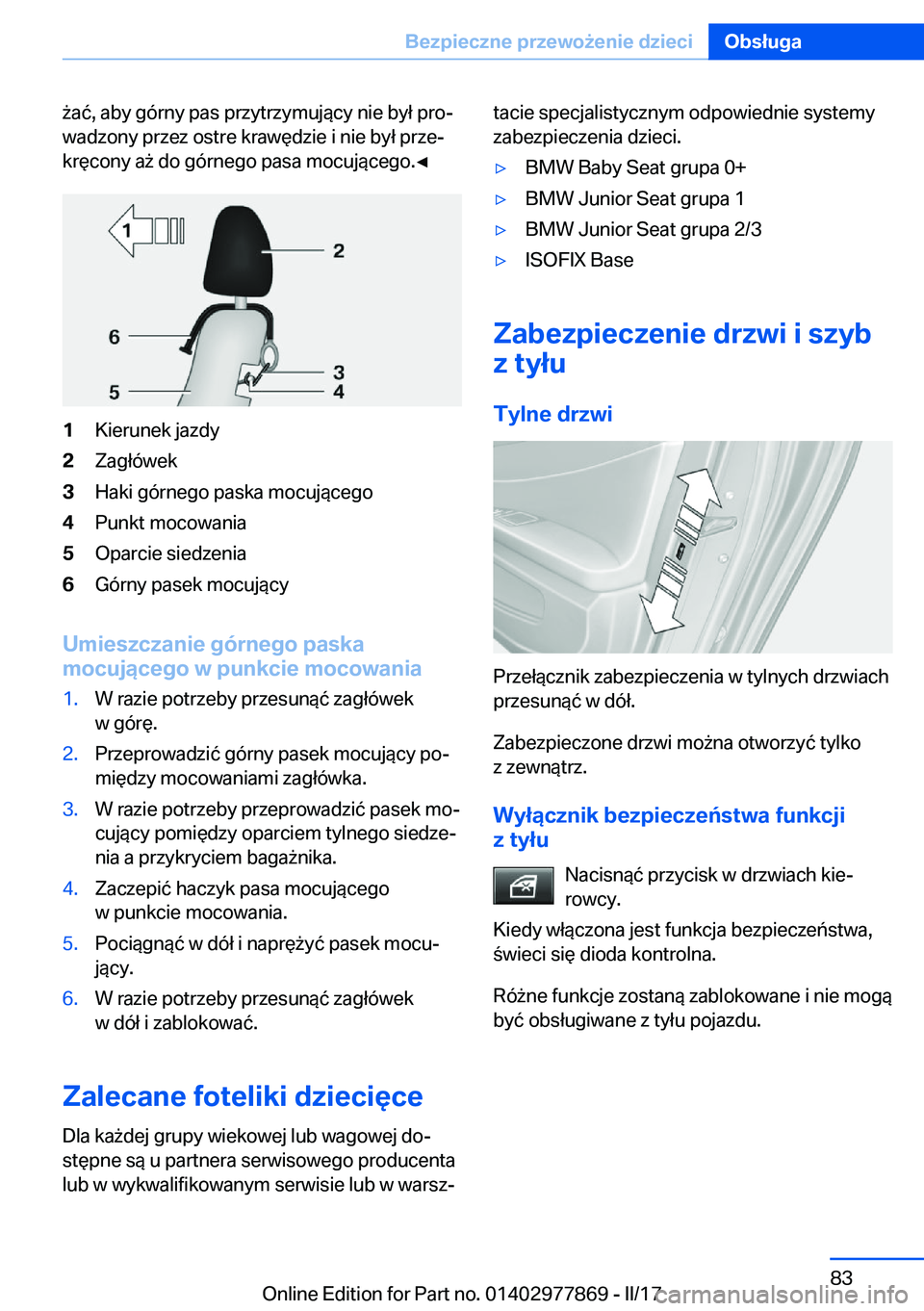 BMW X3 2017  Instrukcja obsługi (in Polish)  9�a�