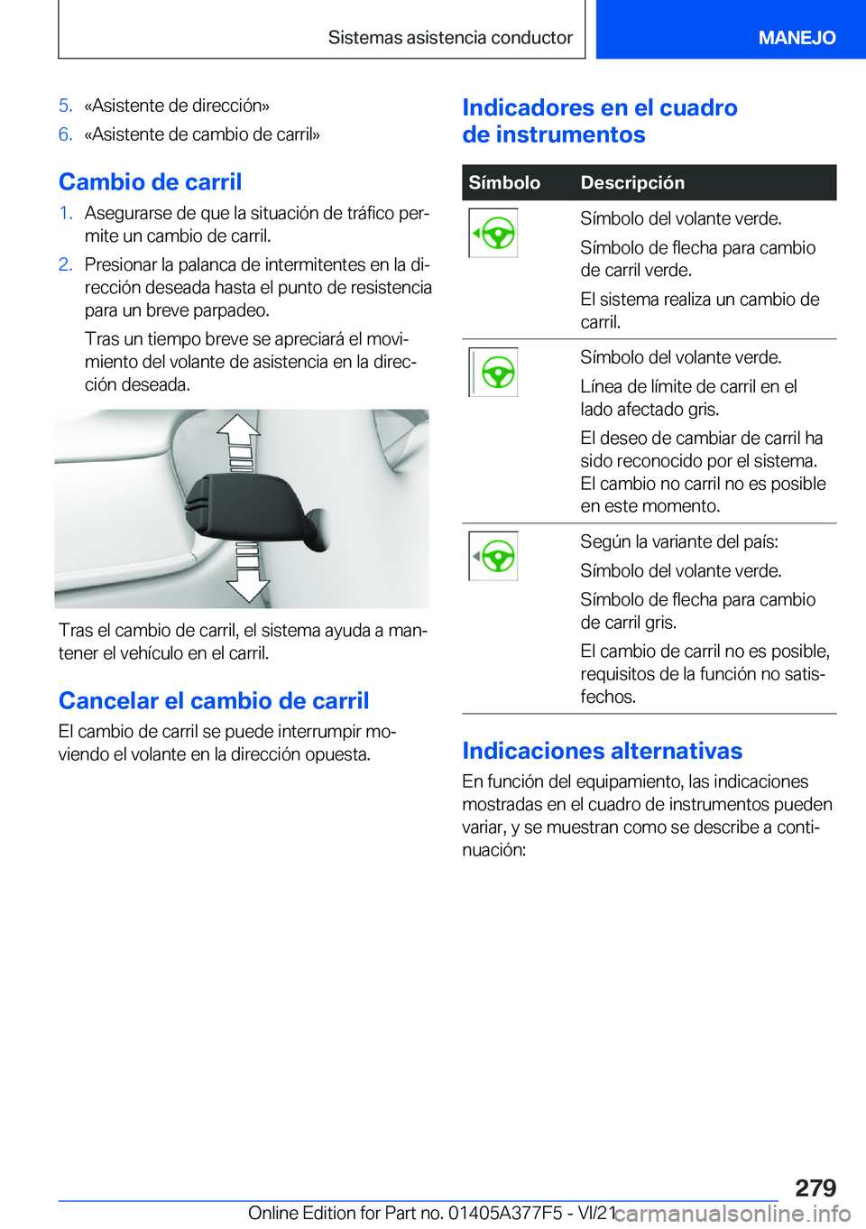 BMW X3 M 2022  Manuales de Empleo (in Spanish) �5�.�«�A�s�i�s�t�e�n�t�e��d�e��d�i�r�e�c�c�i�