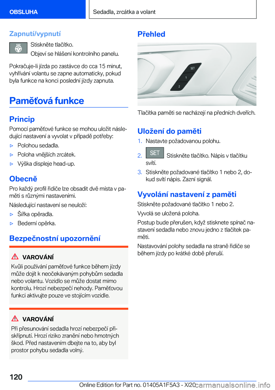 BMW X3 M 2021  Návod na použití (in Czech) �Z�a�p�n�u�t�