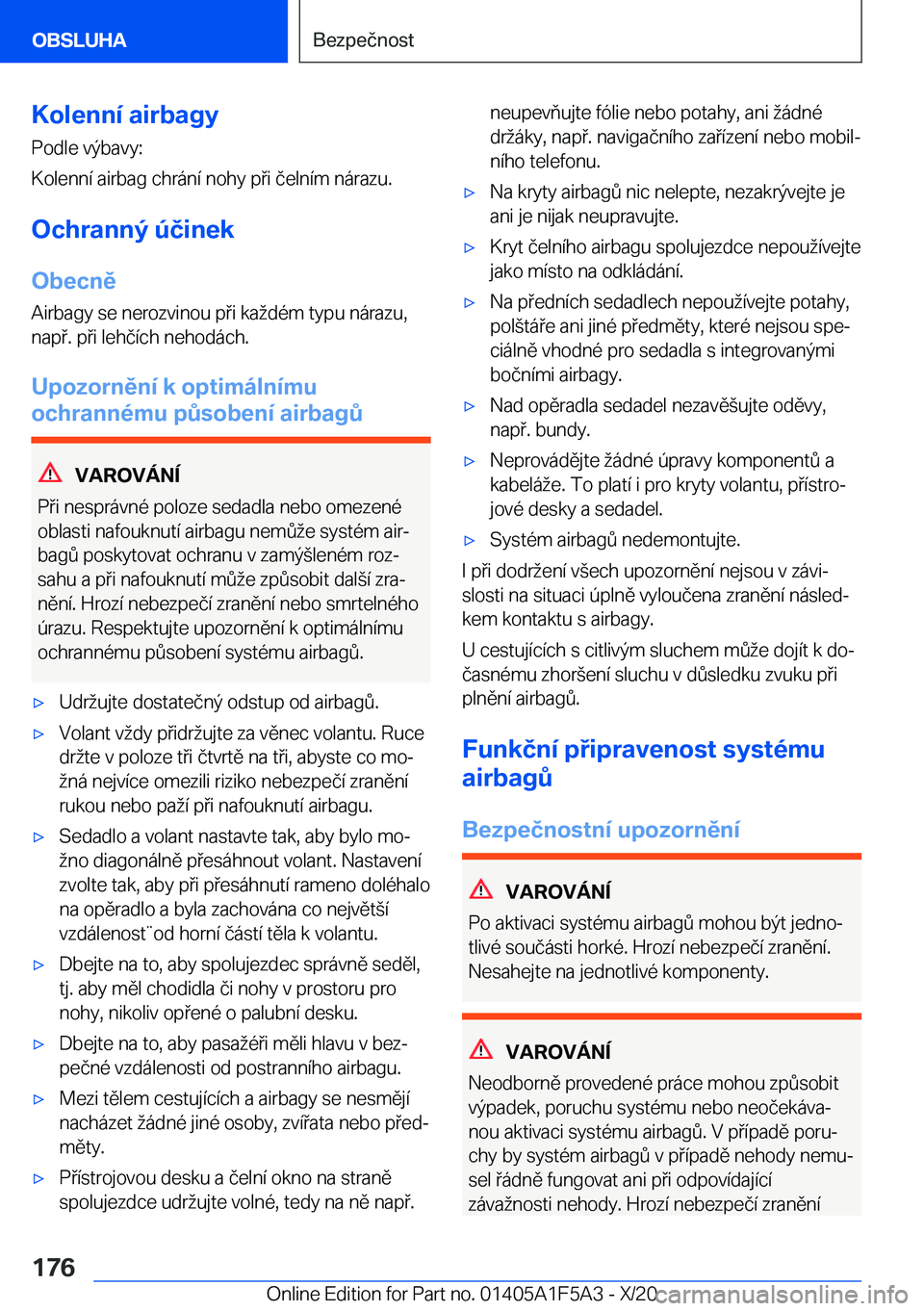 BMW X3 M 2021  Návod na použití (in Czech) �K�o�l�e�n�n�