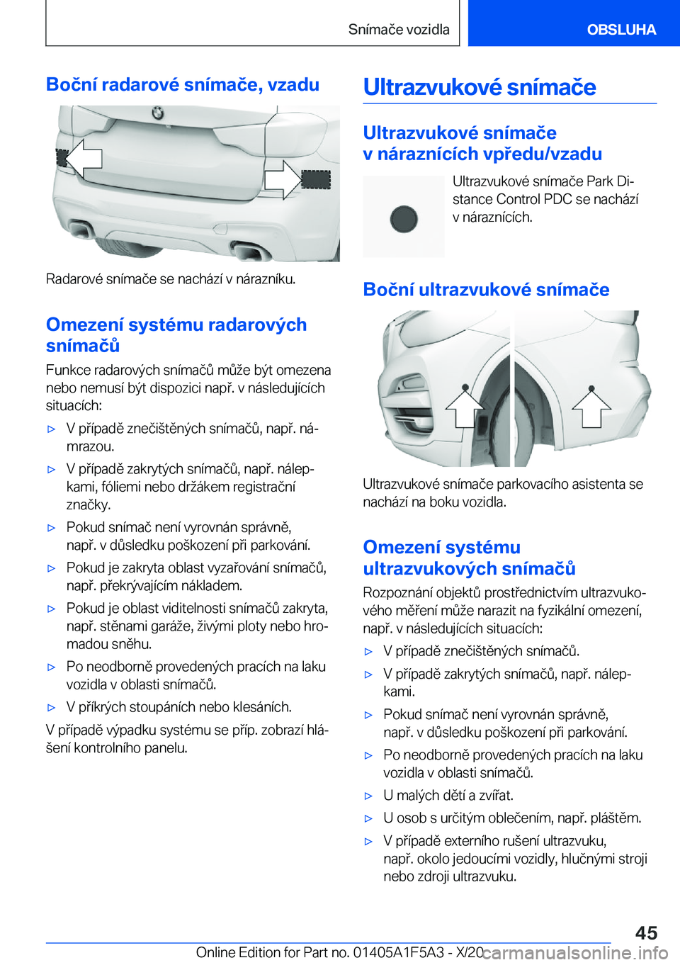 BMW X3 M 2021  Návod na použití (in Czech) �B�o�č�n�