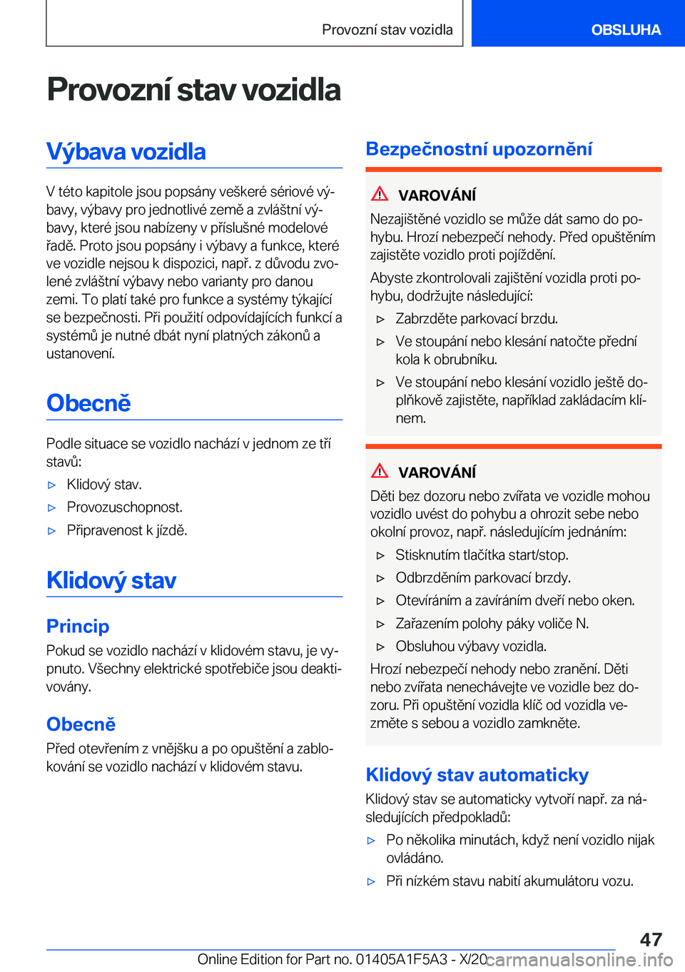 BMW X3 M 2021  Návod na použití (in Czech) �P�r�o�v�o�z�n�