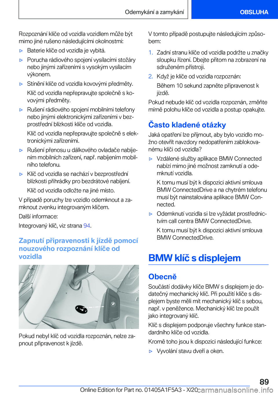 BMW X3 M 2021  Návod na použití (in Czech) �R�o�z�p�o�z�n�