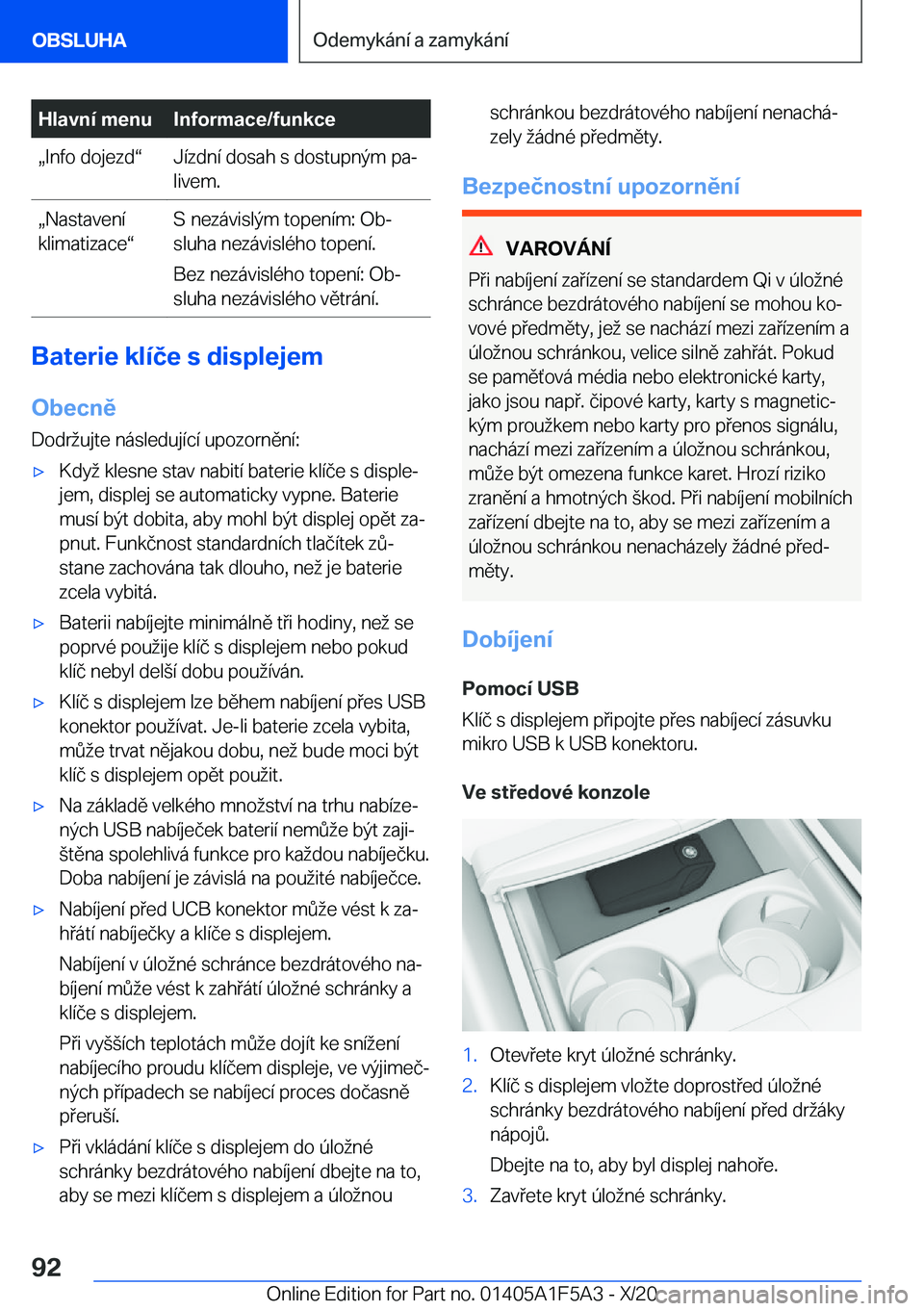 BMW X3 M 2021  Návod na použití (in Czech) �H�l�a�v�n�