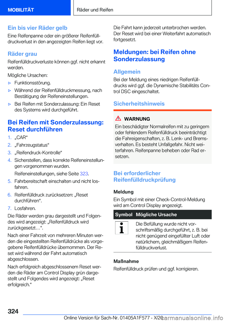BMW X3 M 2021  Betriebsanleitungen (in German) �E�i�n��b�i�s��v�i�e�r��R�