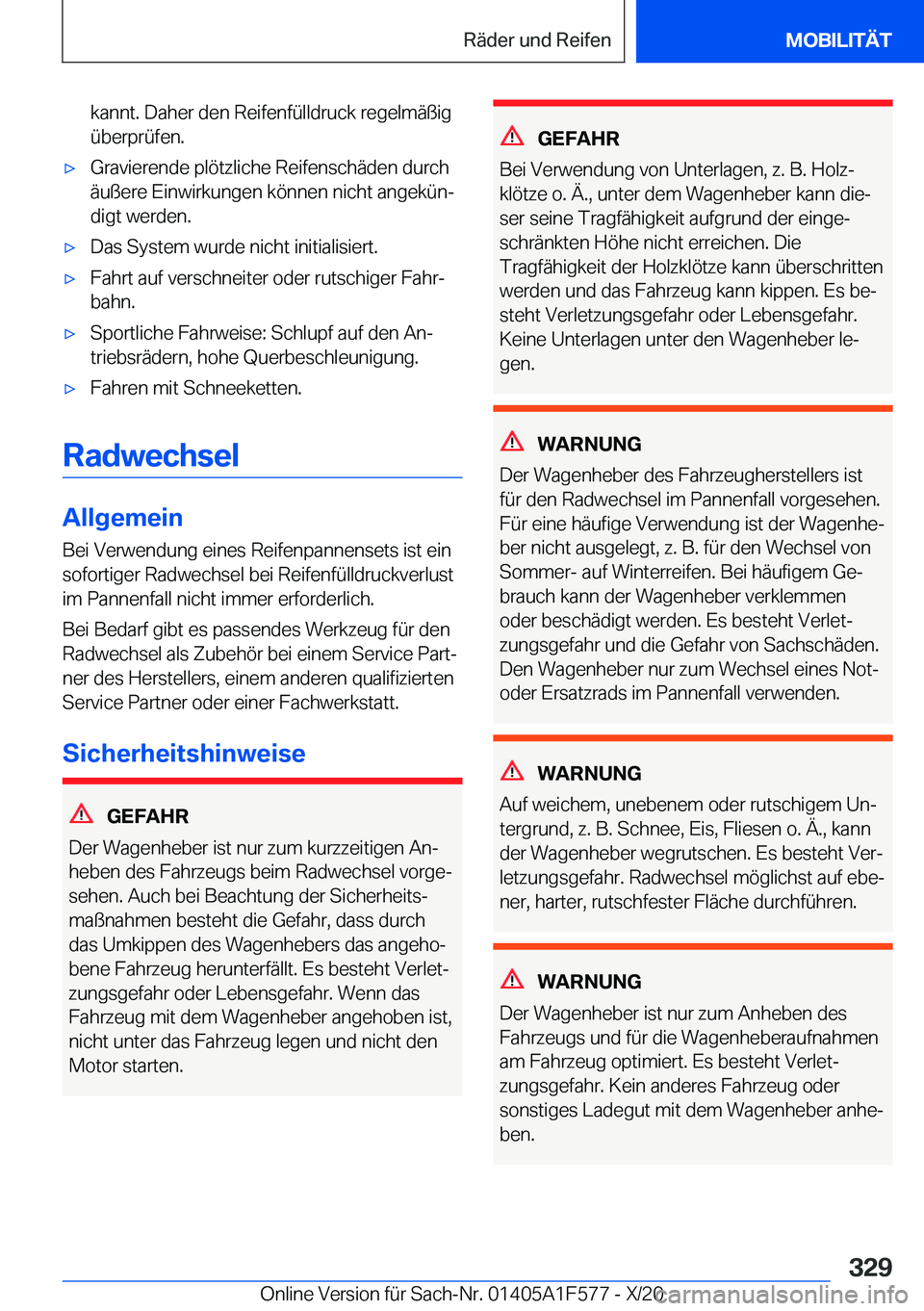BMW X3 M 2021  Betriebsanleitungen (in German) �k�a�n�n�t�.��D�a�h�e�r��d�e�n��R�e�i�f�e�n�f�