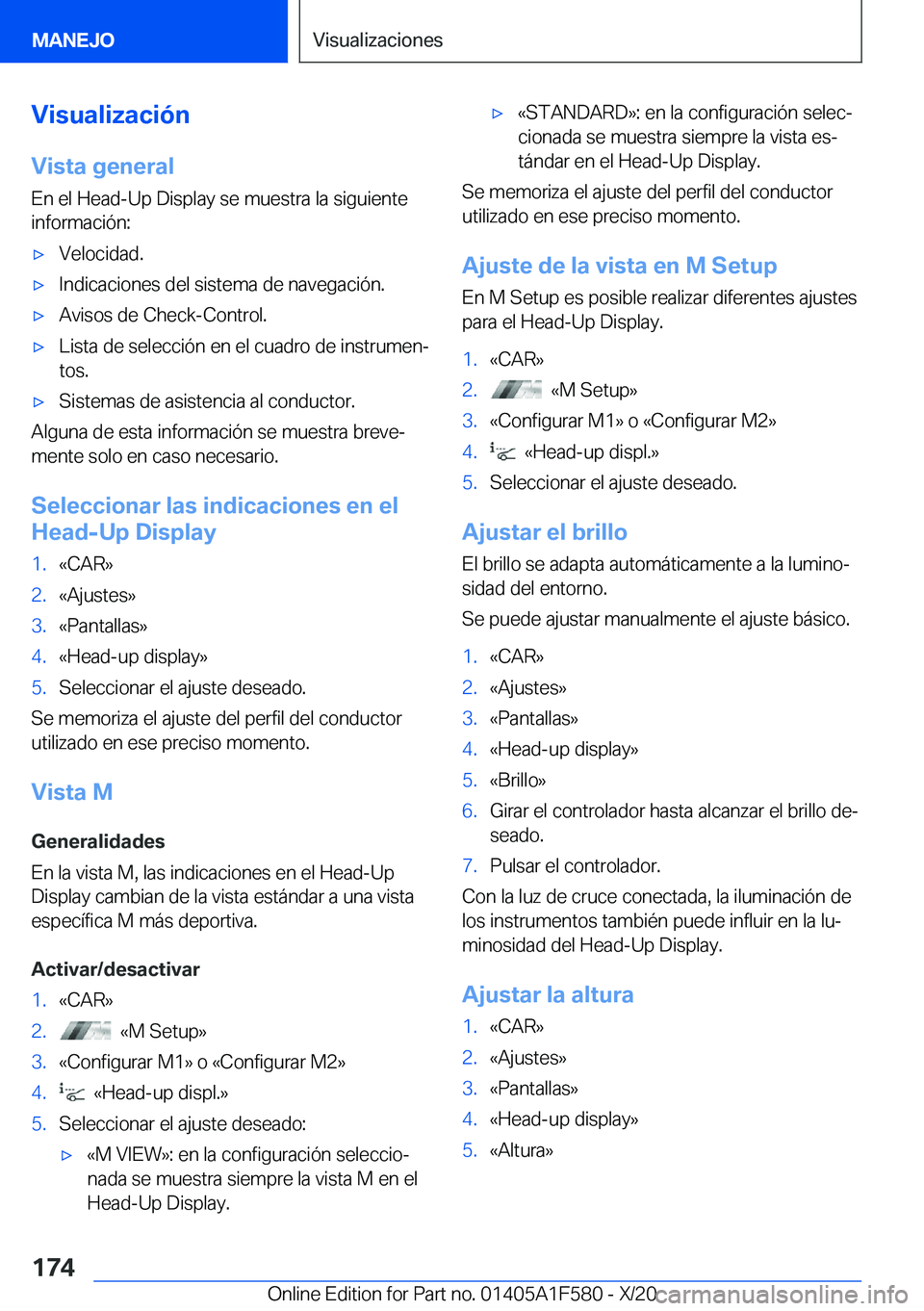 BMW X3 M 2021  Manuales de Empleo (in Spanish) �V�i�s�u�a�l�i�z�a�c�i�