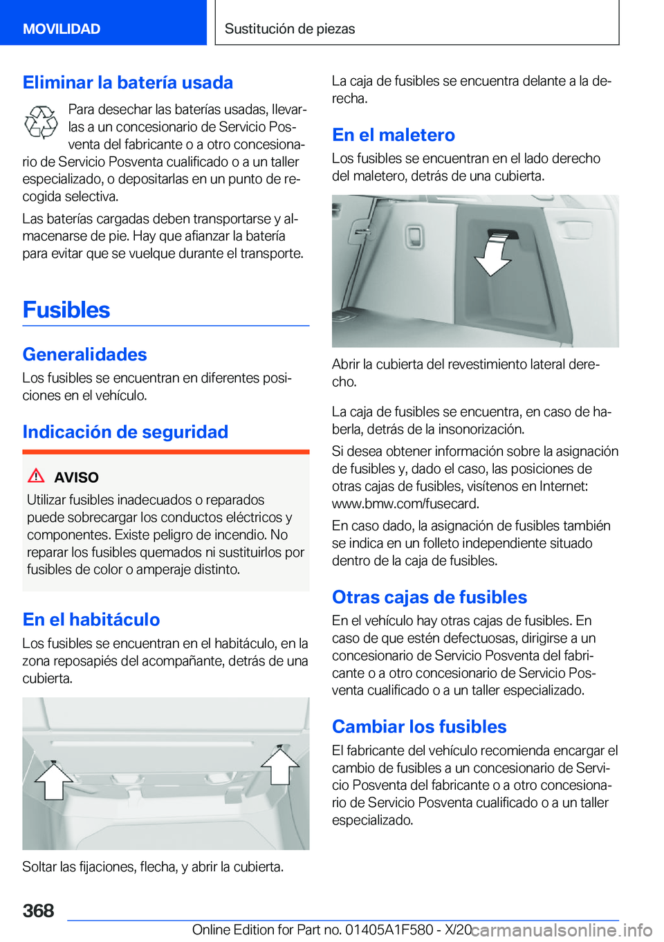 BMW X3 M 2021  Manuales de Empleo (in Spanish) �E�l�i�m�i�n�a�r��l�a��b�a�t�e�r�