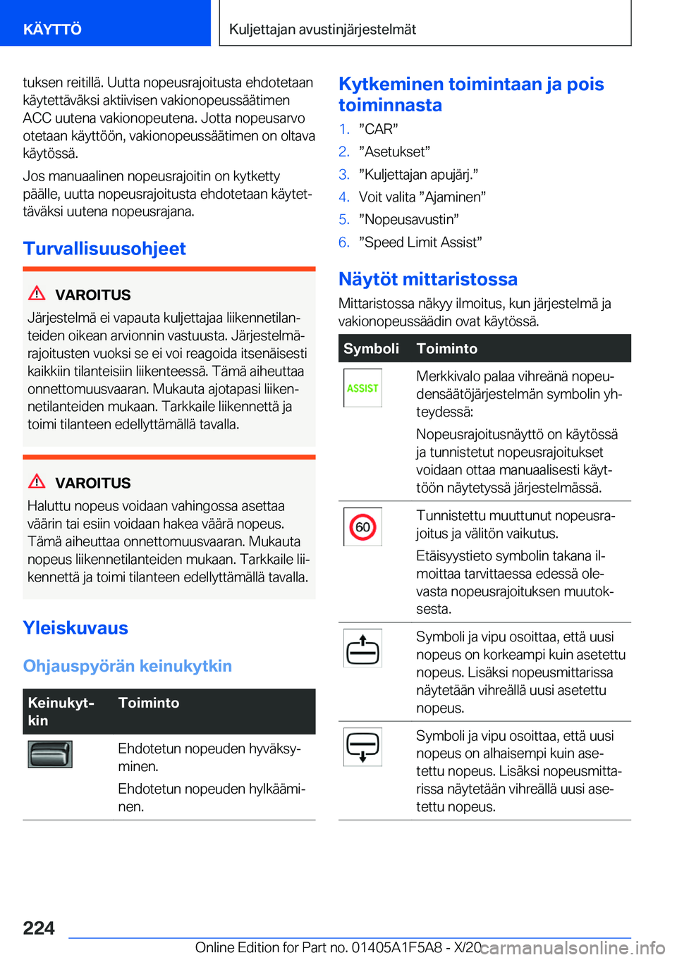 BMW X3 M 2021  Omistajan Käsikirja (in Finnish) �t�u�k�s�e�n��r�e�i�t�i�l�l�