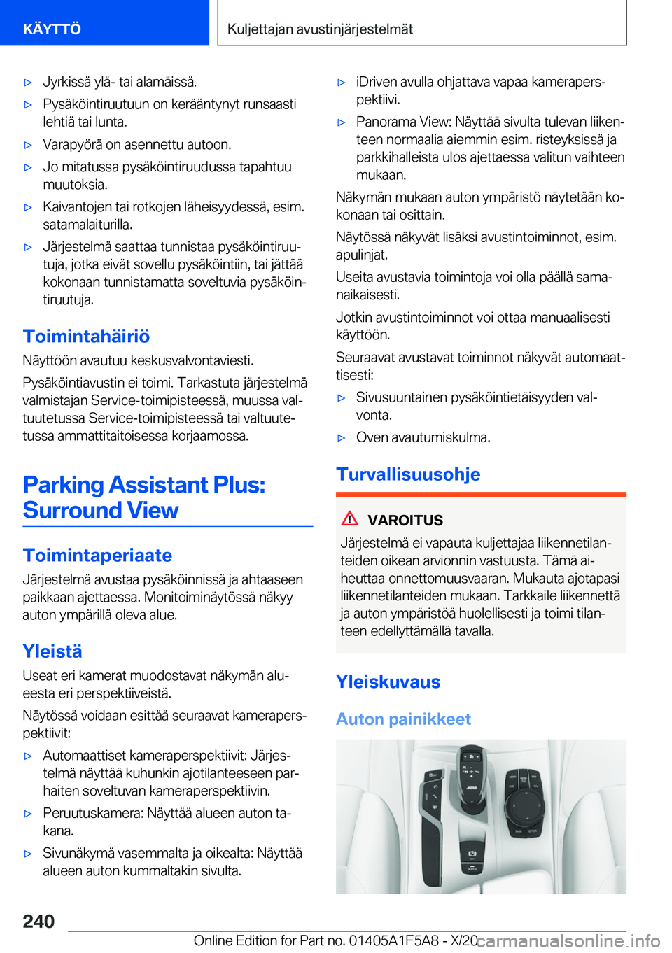 BMW X3 M 2021  Omistajan Käsikirja (in Finnish) 'x�J�y�r�k�i�s�s�