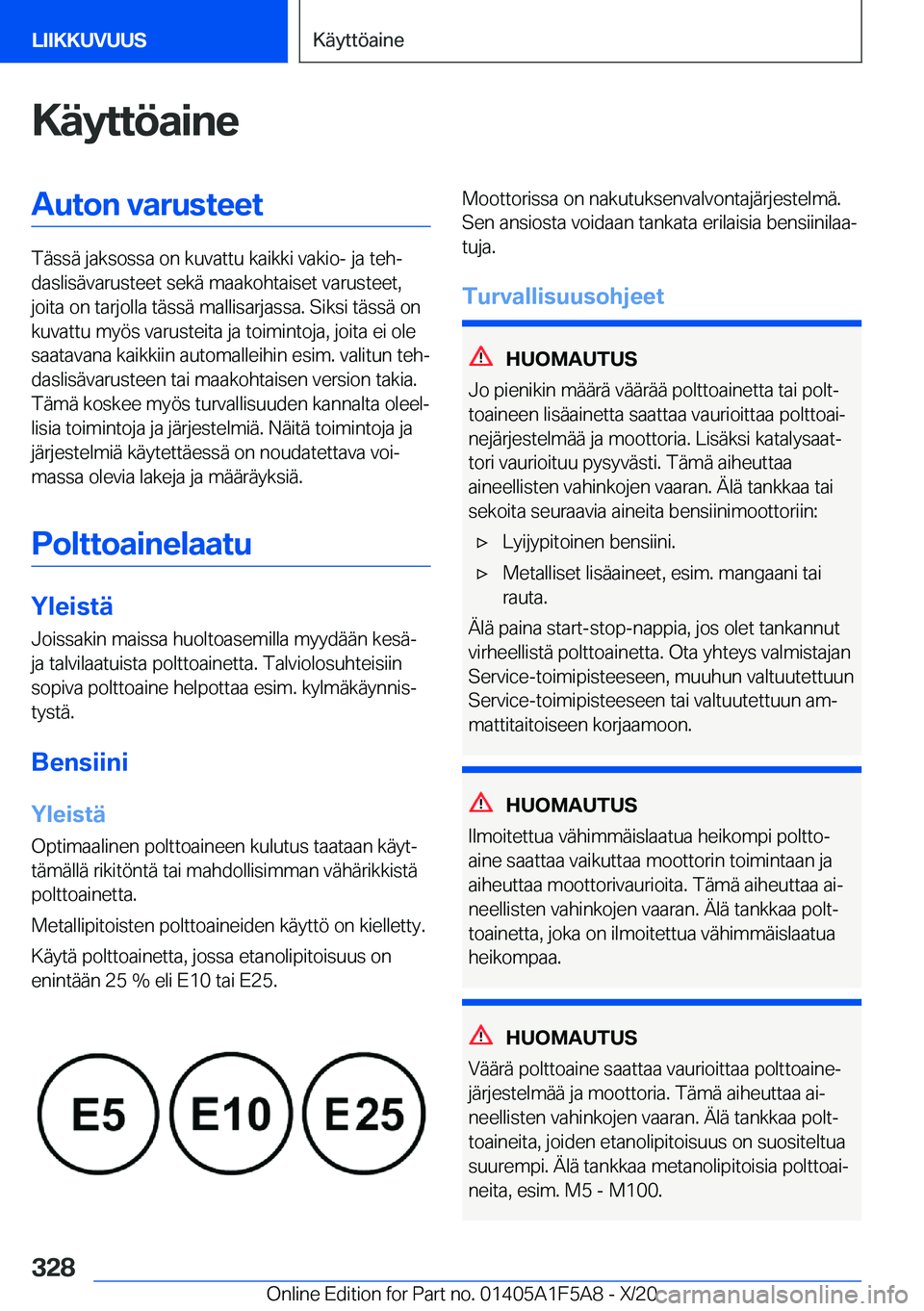 BMW X3 M 2021  Omistajan Käsikirja (in Finnish) �K�