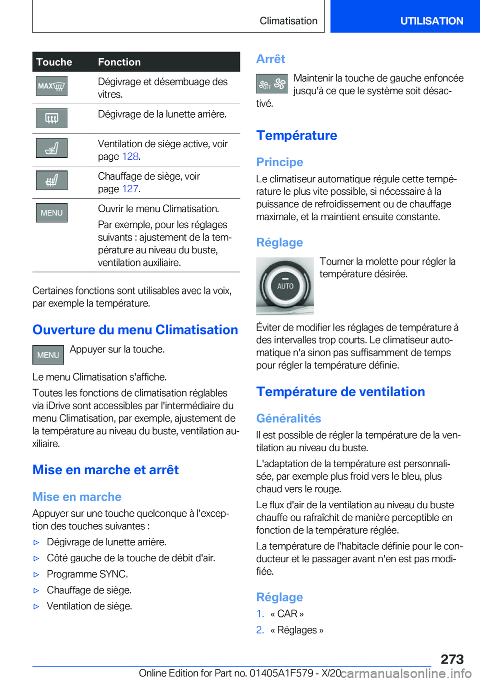 BMW X3 M 2021  Notices Demploi (in French) �T�o�u�c�h�e�F�o�n�c�t�i�o�n�D�é�g�i�v�r�a�g�e��e�t��d�é�s�e�m�b�u�a�g�e��d�e�s
�v�i�t�r�e�s�.�D�é�g�i�v�r�a�g�e��d�e��l�a��l�u�n�e�t�t�e��a�r�r�i�è�r�e�.�V�e�n�t�i�l�a�t�i�o�n��d�e��s�i�
