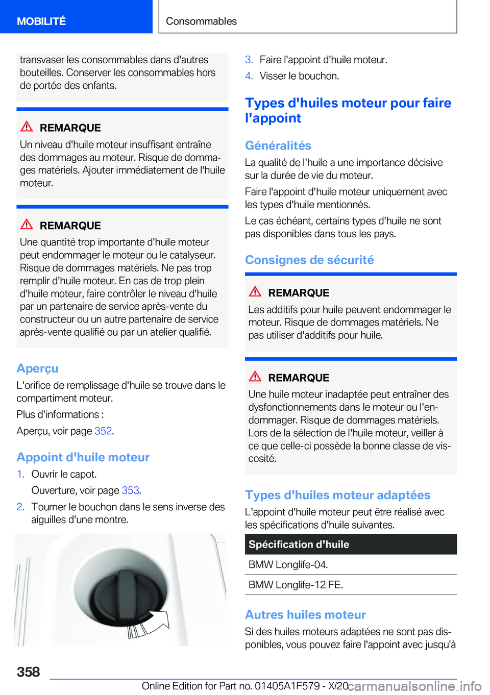 BMW X3 M 2021  Notices Demploi (in French) �t�r�a�n�s�v�a�s�e�r��l�e�s��c�o�n�s�o�m�m�a�b�l�e�s��d�a�n�s��d�'�a�u�t�r�e�s�b�o�u�t�e�i�l�l�e�s�.��C�o�n�s�e�r�v�e�r��l�e�s��c�o�n�s�o�m�m�a�b�l�e�s��h�o�r�s
�d�e��p�o�r�t�é�e��d�e�s