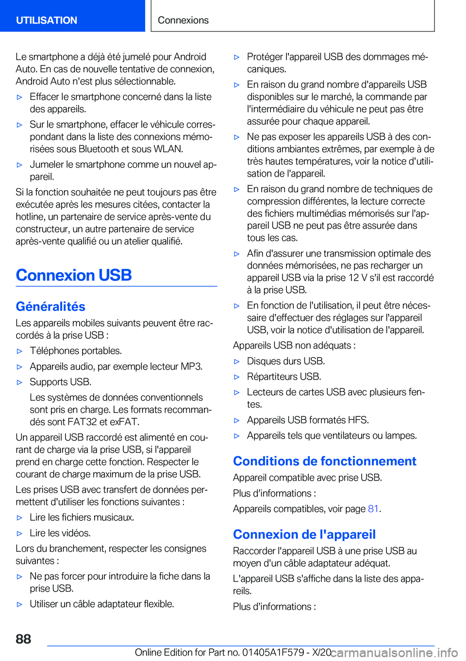 BMW X3 M 2021  Notices Demploi (in French) �L�e��s�m�a�r�t�p�h�o�n�e��a��d�é�j�