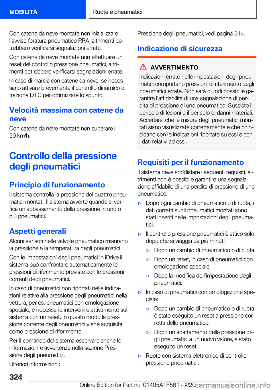 BMW X3 M 2021  Libretti Di Uso E manutenzione (in Italian) �C�o�n��c�a�t�e�n�e��d�a��n�e�v�e��m�o�n�t�a�t�e��n�o�n��i�n�i�z�i�a�l�i�z�z�a�r�e�l�'�a�v�v�i�s�o��f�o�r�a�t�u�r�a��p�n�e�u�m�a�t�i�c�o��R�P�A�,��a�l�t�r�i�m�e�n�t�i��p�oª
�t�r�e�b�b