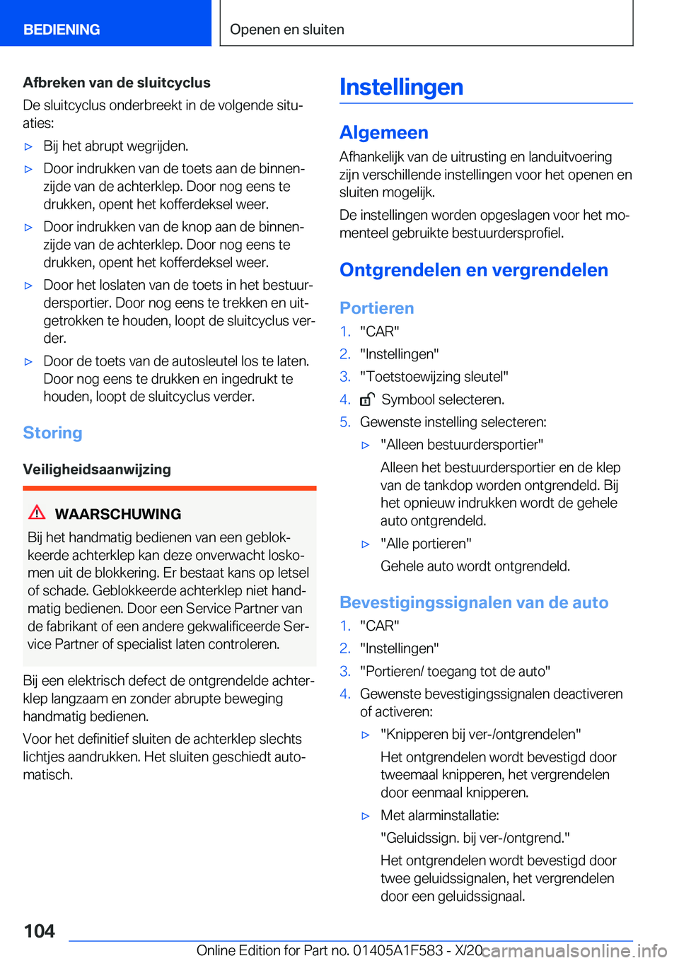 BMW X3 M 2021  Instructieboekjes (in Dutch) �A�f�b�r�e�k�e�n��v�a�n��d�e��s�l�u�i�t�c�y�c�l�u�s
�D�e��s�l�u�i�t�c�y�c�l�u�s��o�n�d�e�r�b�r�e�e�k�t��i�n��d�e��v�o�l�g�e�n�d�e��s�i�t�uj �a�t�i�e�s�:'x�B�i�j��h�e�t��a�b�r�u�p�t��w