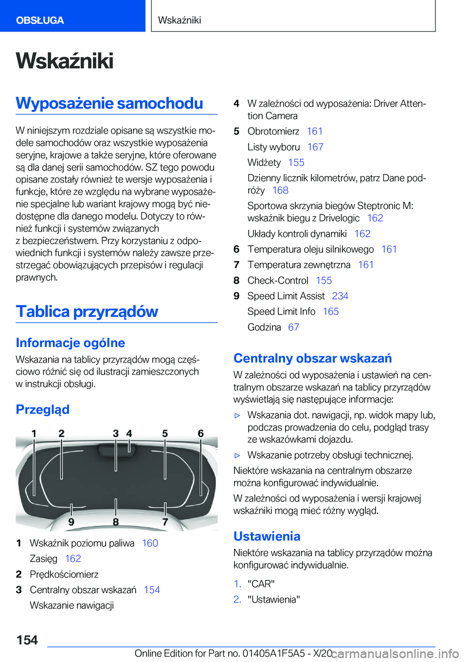 BMW X3 M 2021  Instrukcja obsługi (in Polish) �W�s�k�a7�n�i�k�i�W�y�p�o�s�a9�e�n�i�e��s�a�m�o�c�h�o�d�u
�W��n�i�n�i�e�j�s�z�y�m��r�o�z�d�z�i�a�l�e��o�p�i�s�a�n�e��s�